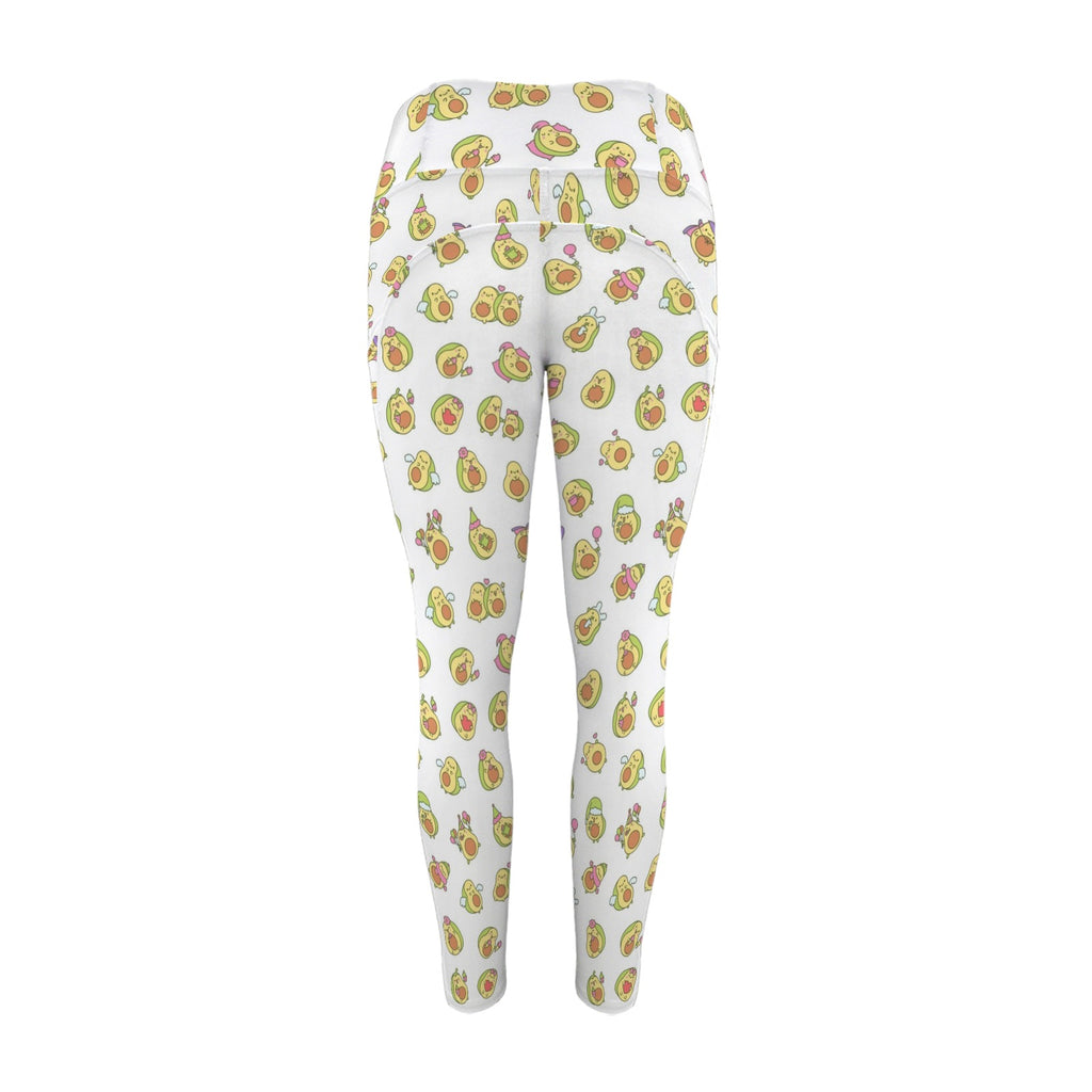 Avocado Cute Women's High Waist Pockets Yoga Leggings