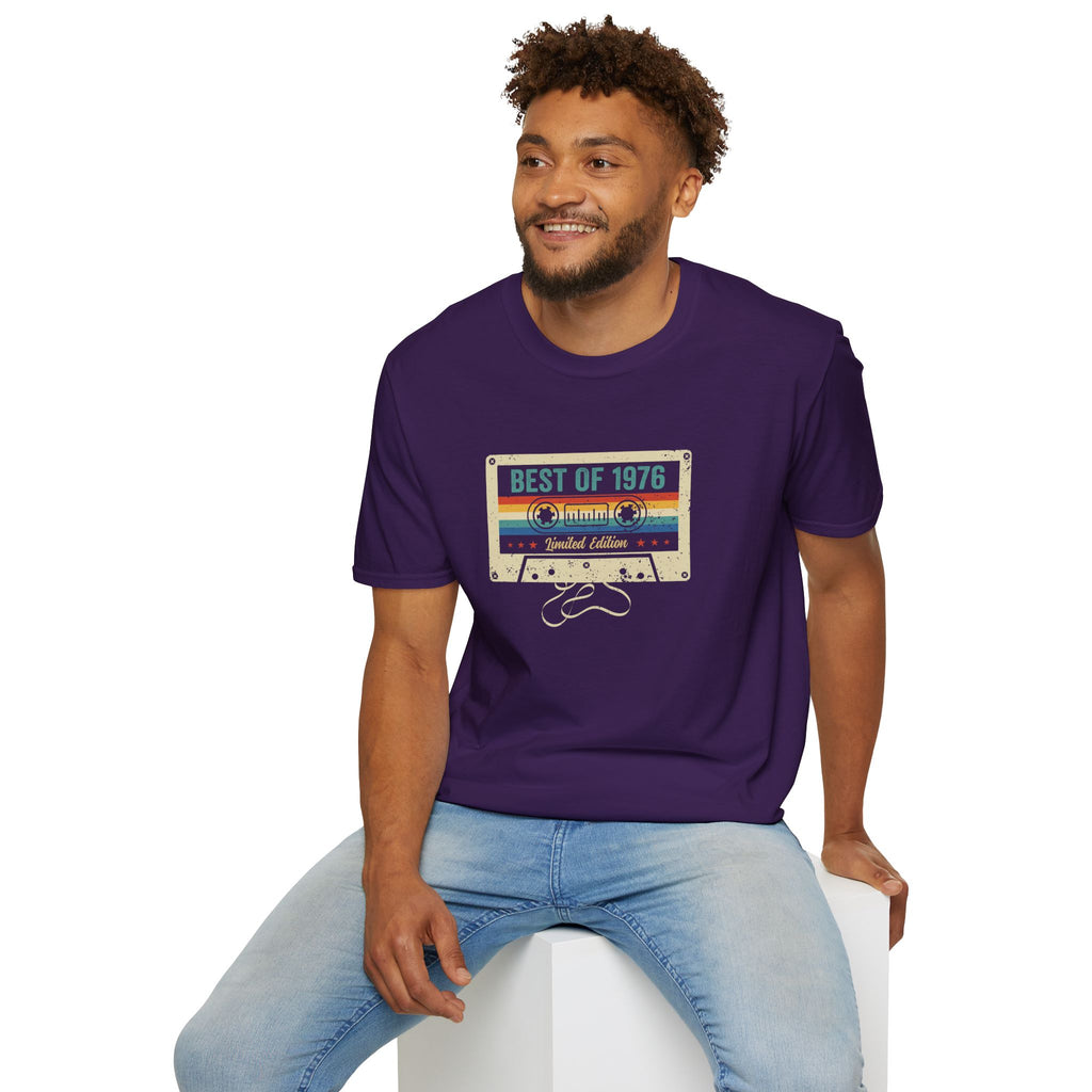 Turning 50, Best Of 1976, Cassette Tape Unisex Softstyle T-Shirt Unisex Adult T-shirt Australian Printer Birthday Music Retro