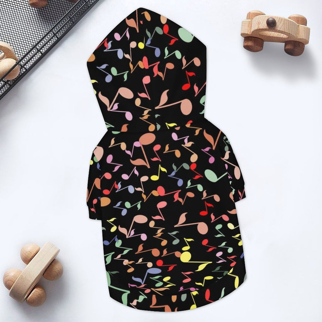 Quavers Colourful Music Notes Pet Hoodie (Small Size)