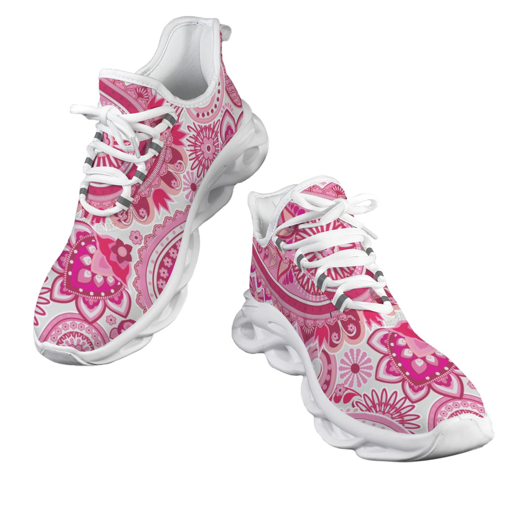 Pink Paisley Women's Twisted Sole Sneakers