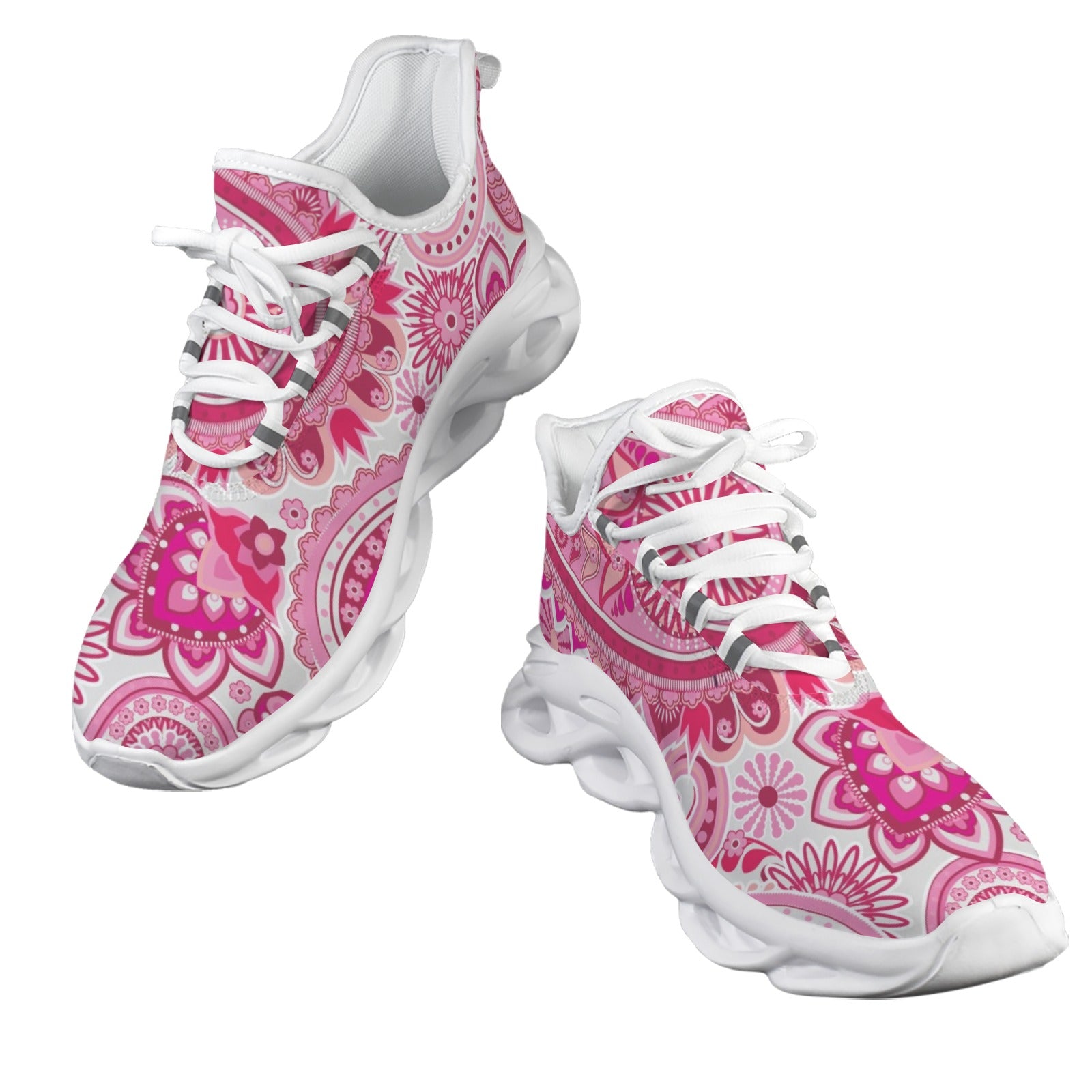 Pink Paisley Women's Twisted Sole Sneakers