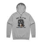 Frazzled Cat, Hang On Let Me Overthink This Men's AS Colour Hoodie Grey Marle Mens Hoodie animal Printed In Australia