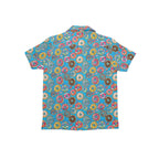 Doughnuts On Blue Junior Kids Hawaiian Shirt