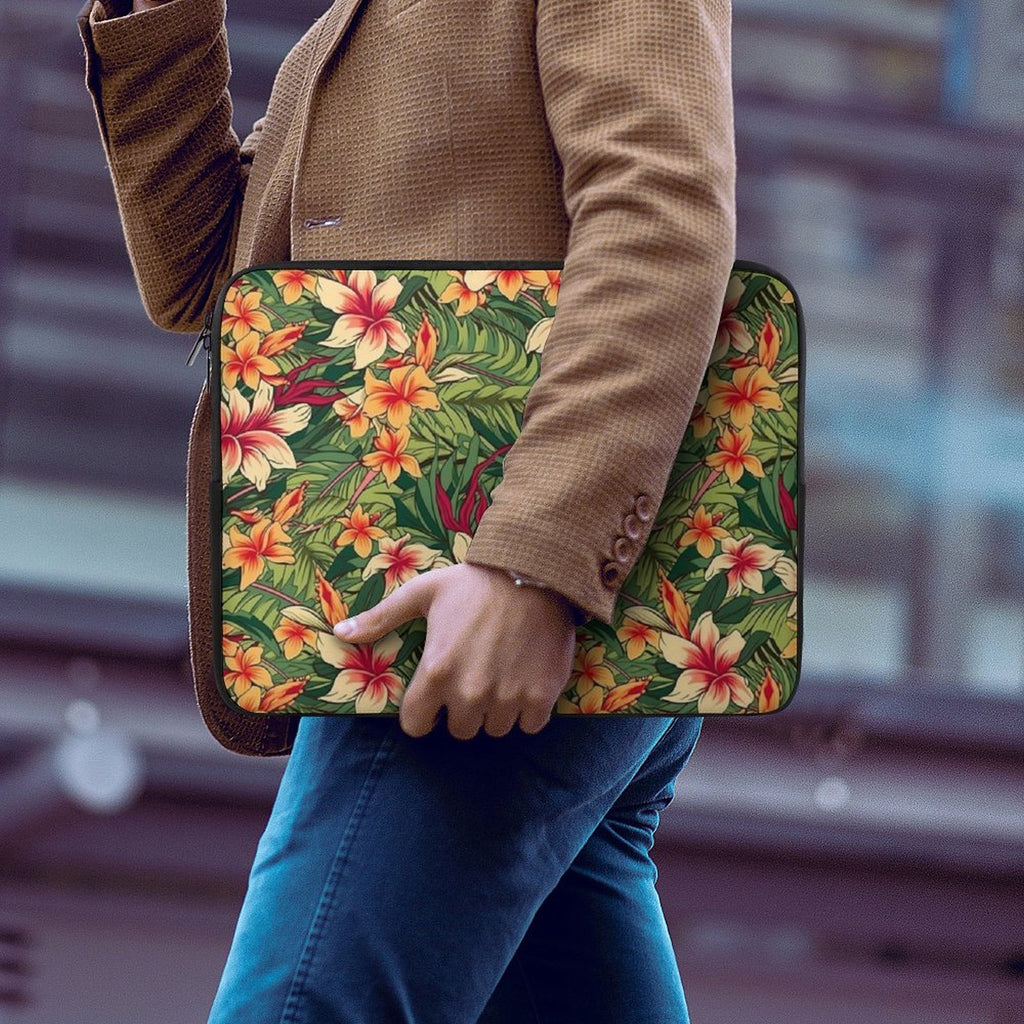 Vintage Hawaiian Floral Laptop Sleeve (Multiple Sizes) Laptop Sleeve Plants Printed Offshore
