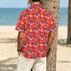 Comic Book Red Men's Crinkle Hawaiian Shirt