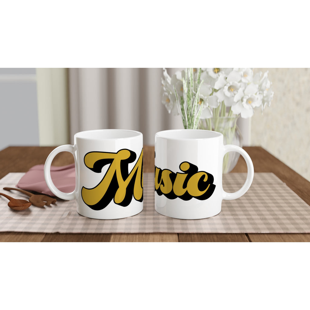 Music - White 11oz Ceramic Mug White 11oz Mug Globally Fulfilled Music