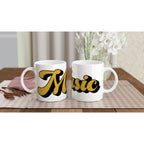 Music - White 11oz Ceramic Mug White 11oz Mug Globally Fulfilled Music