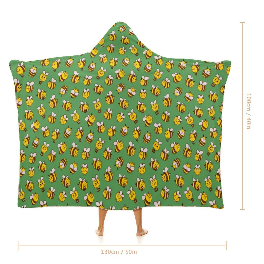 Busy Bees Kids Hooded Blanket 100cm x 130cm