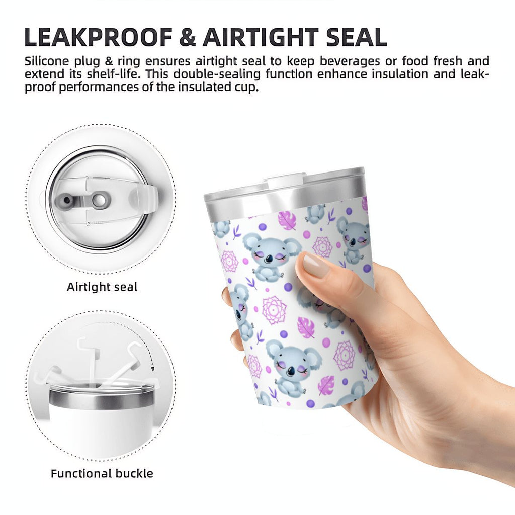 Zen Koala Small Stainless Steel Travel Mug Cup 12oz/350ml
