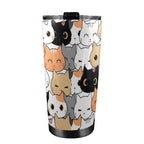 Cute Cartoon Cats - 20oz Mobile Tumbler with Lid (Black Lock) 20oz Travel Mug animal Printed Offshore