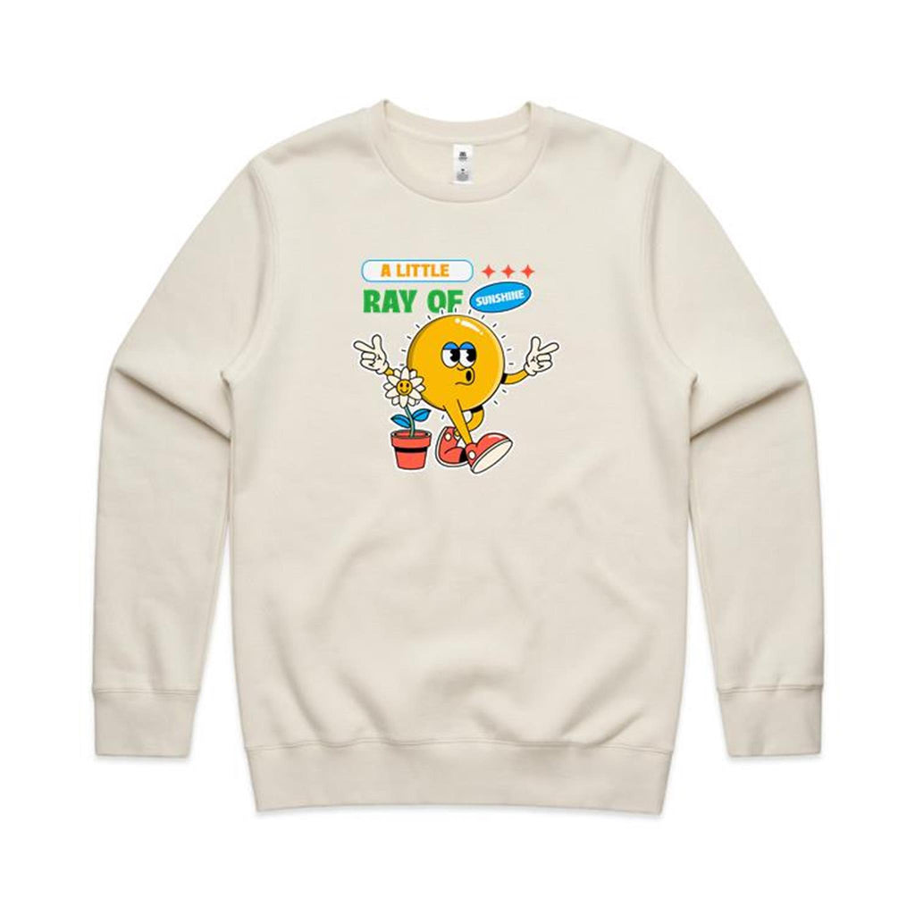 A Little Ray Of Sunshine - AS Colour Stencil Crew Ecru Sweatshirt Printed In Australia