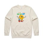 A Little Ray Of Sunshine - AS Colour Stencil Crew Ecru Sweatshirt Printed In Australia