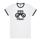 Bird Nerd - Staple Ringer Tee White Navy Ringer T-Shirt animal Printed In Australia