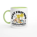 Personalised - Best Friends - White 11oz Ceramic Mug with Colour Inside Ceramic Green Personalised 11oz Mug customise Globally Fulfilled personalise Retro