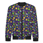 Groovy Alien And UFO Men's Casual Zip‑Up Bomber Jacket