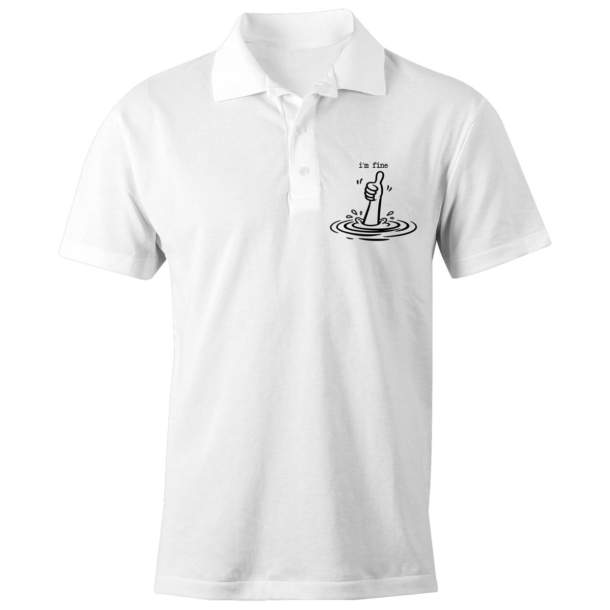 I'm Fine Drowning Thumbs Up AS Colour Chad Polo Shirt