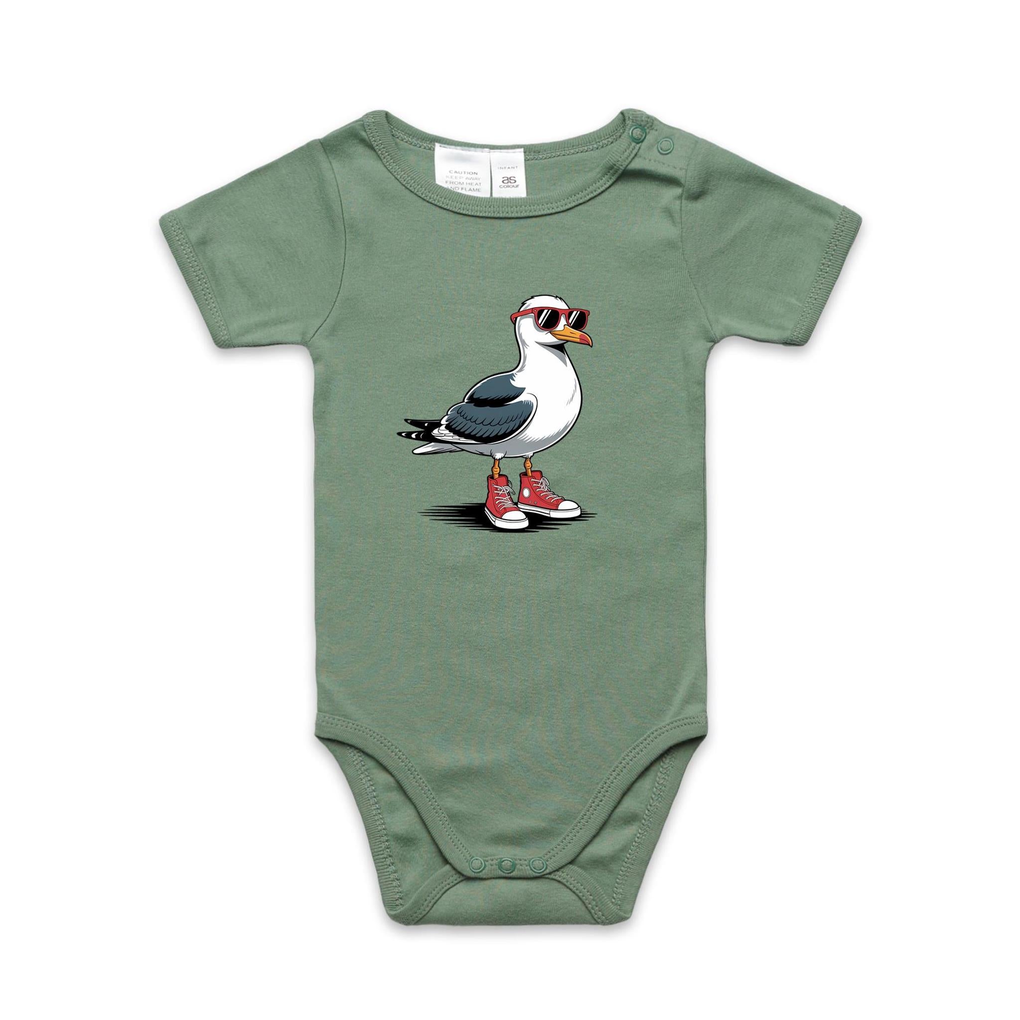 Seagull With Sunglasses And High Tops AS Colour Baby Bodysuit