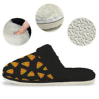 Pizzas Women's Fur Trim Thick-Sole Indoor Slippers Women's Fur Trimmed Slippers Food Printed Offshore