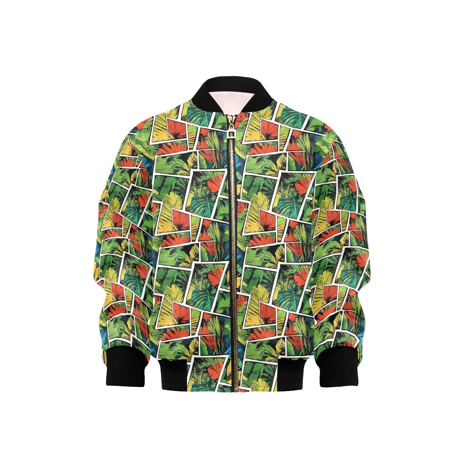 Tropical Comic Book Style Kids Bomber Jacket