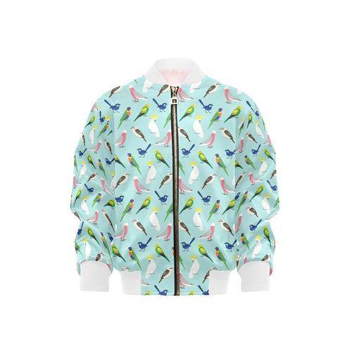 Australian Birds Kids Bomber Jacket XL Kids Bomber Jacket Australia Birds Printed Offshore