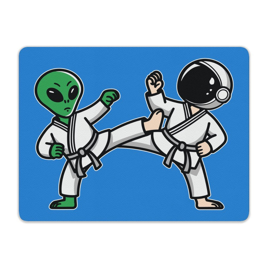 Karate Alien And Astronaut Leather Mouse Pad Leather Mouse Pad Printed Offshore Sci Fi Space