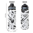Rock Music - Insulated Water Bottle with Dual-Use Lid (18oz) Insulated Water Bottle with Dual-Use Lid (18oz) Music Printed Offshore