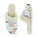 Dog Crowd Women's Fur Trim Thick-Sole Indoor Slippers Women's Fur Trimmed Slippers animal Printed Offshore