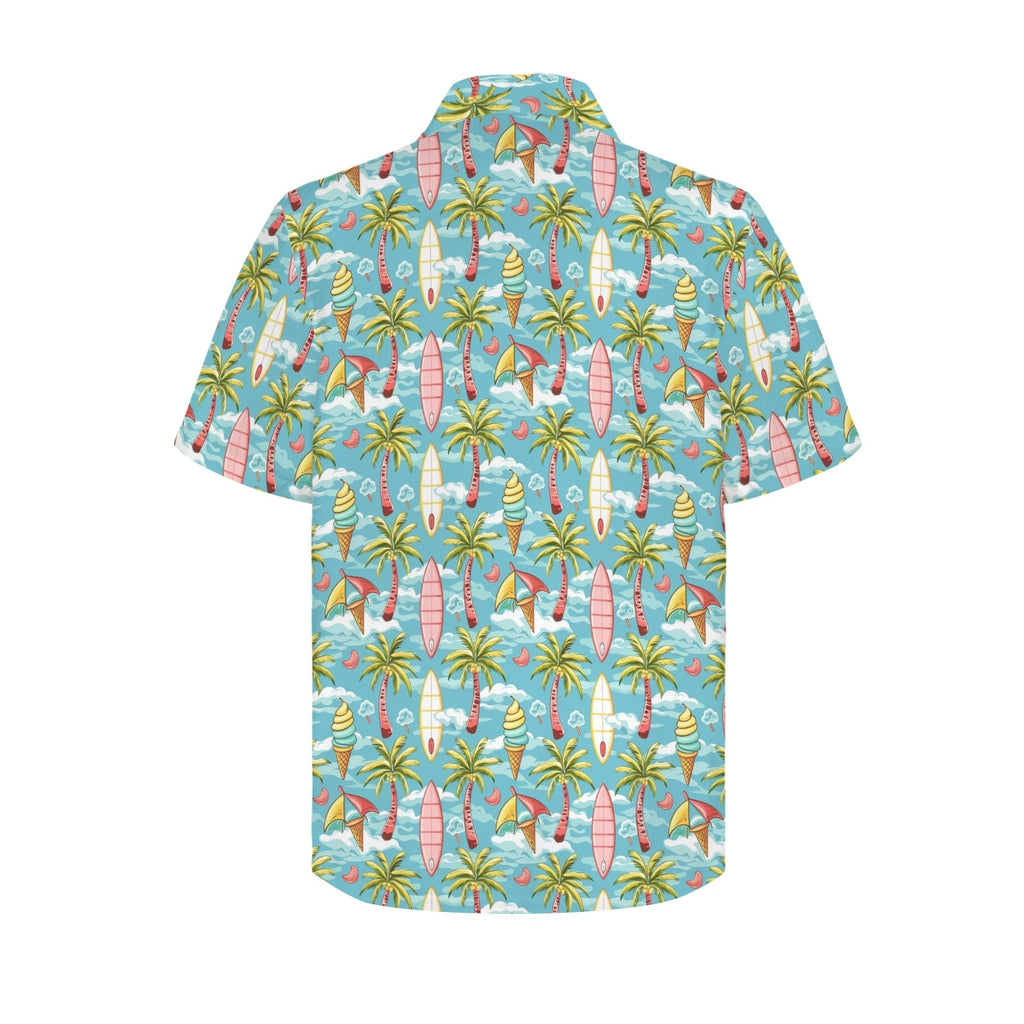 Summer Surf Men's Short Sleeve Hawaiian Shirt Men's Hawaiian Shirt (New) Printed Offshore Surf