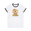 Pi Day Women's AS Colour Ringer Tee White Black Womens Ringer T-shirt Maths Printed In Australia Science