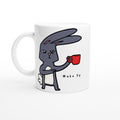 Wake Up, Rabbit White 11oz Ceramic Mug Default Title White 11oz Mug animal Coffee Globally Fulfilled