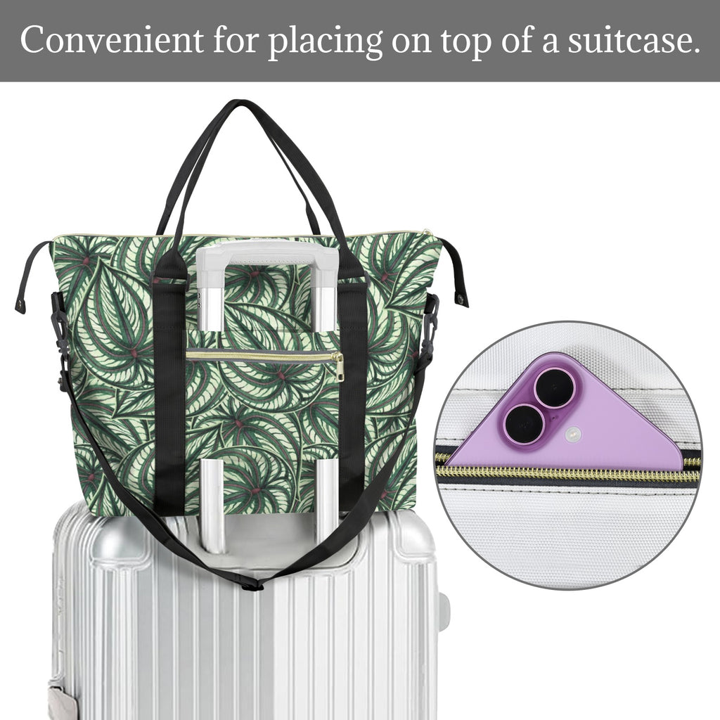Stripy Leaves Duffle Bag-Simple (Model 1715) Duffle Bag-Simple (1715)