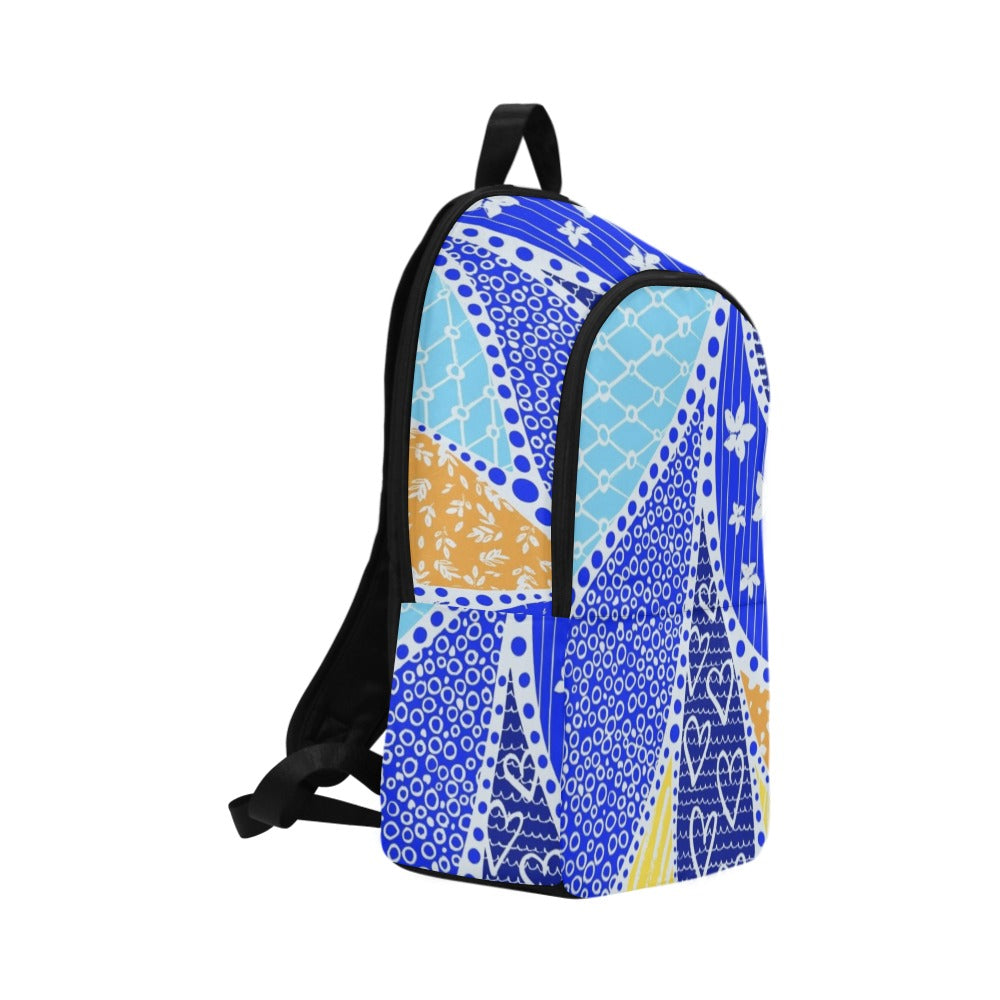 Blue Swirl - Fabric Backpack
