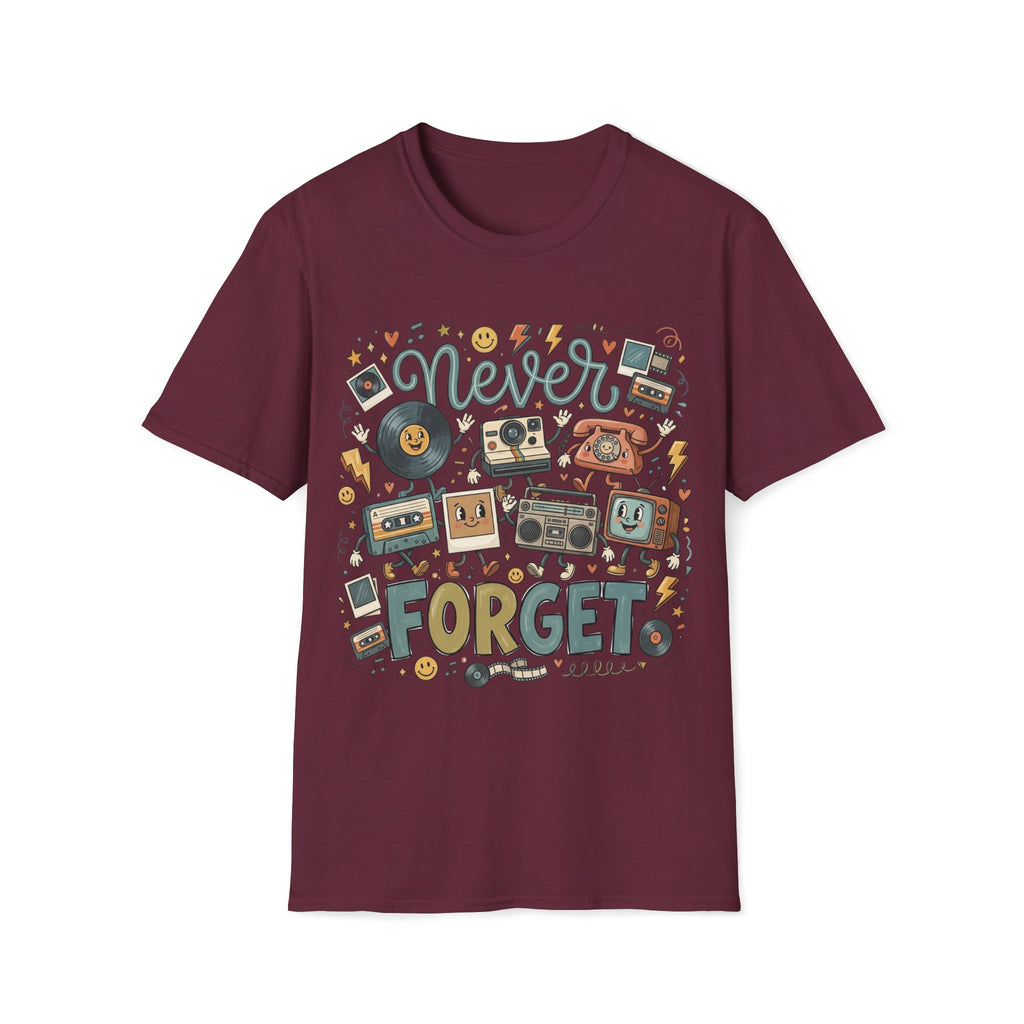 Never Forget Retro Unisex T-Shirt Unisex Adult T-shirt Globally Fulfilled Music Retro