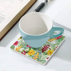 Tropical Flowers Ceramic Coasters (Square) Ceramic Coasters Plants Printed Offshore