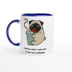 Coffee Is Why I Got Out Of Bed This Morning - White 11oz Ceramic Mug with Colour Inside Ceramic Blue Colour 11oz Mug animal coffee Globally Fulfilled