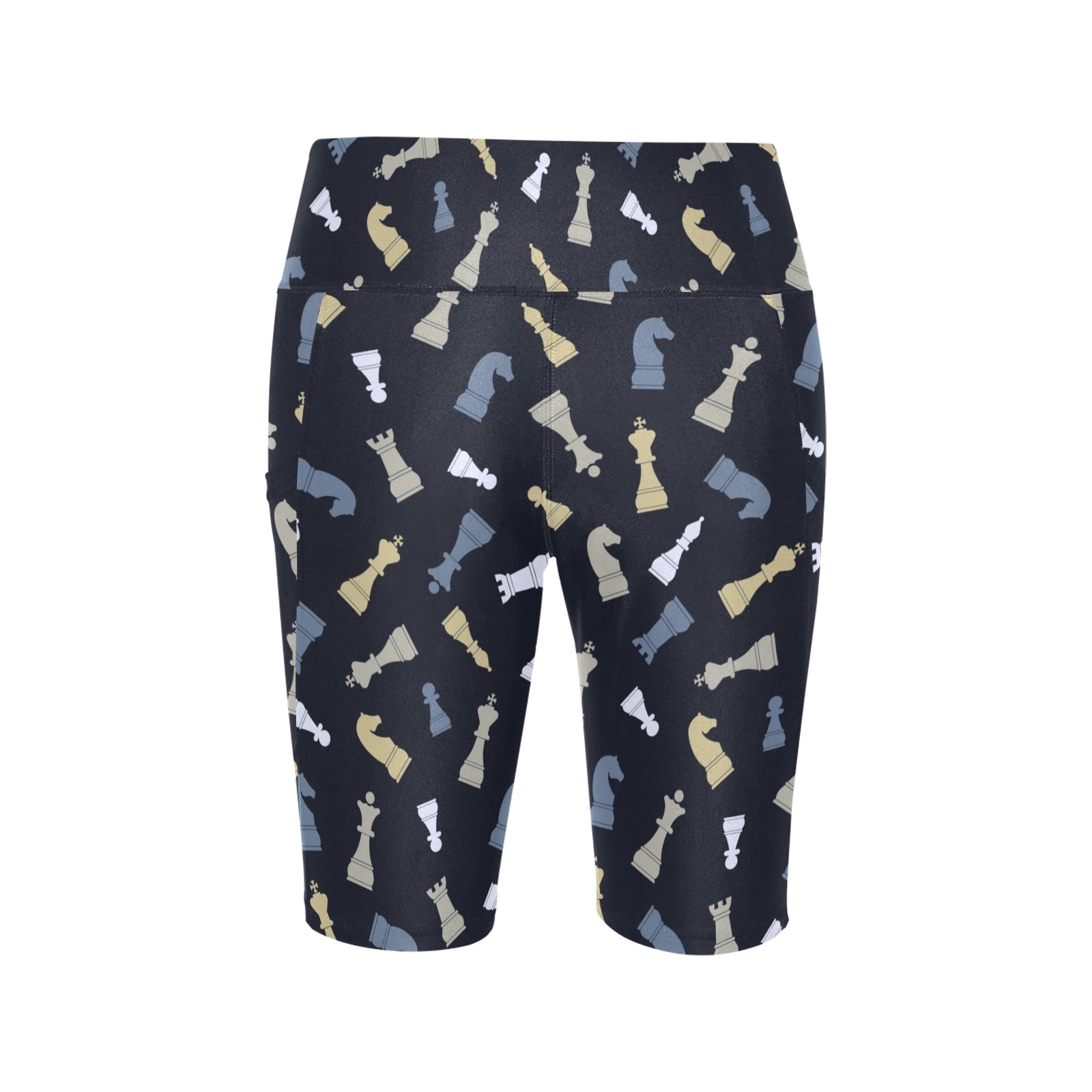 Chess Pattern - Women's Bike Shorts With Side Pockets Women's Bike Shorts Chess Games Printed Offshore
