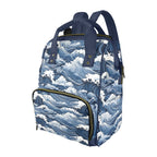Japanese Waves Multi-Function Backpack, Nappy / Diaper Bag One Size Multi-function Backpack, Nappy / Diaper Bag Ocean Printed Offshore
