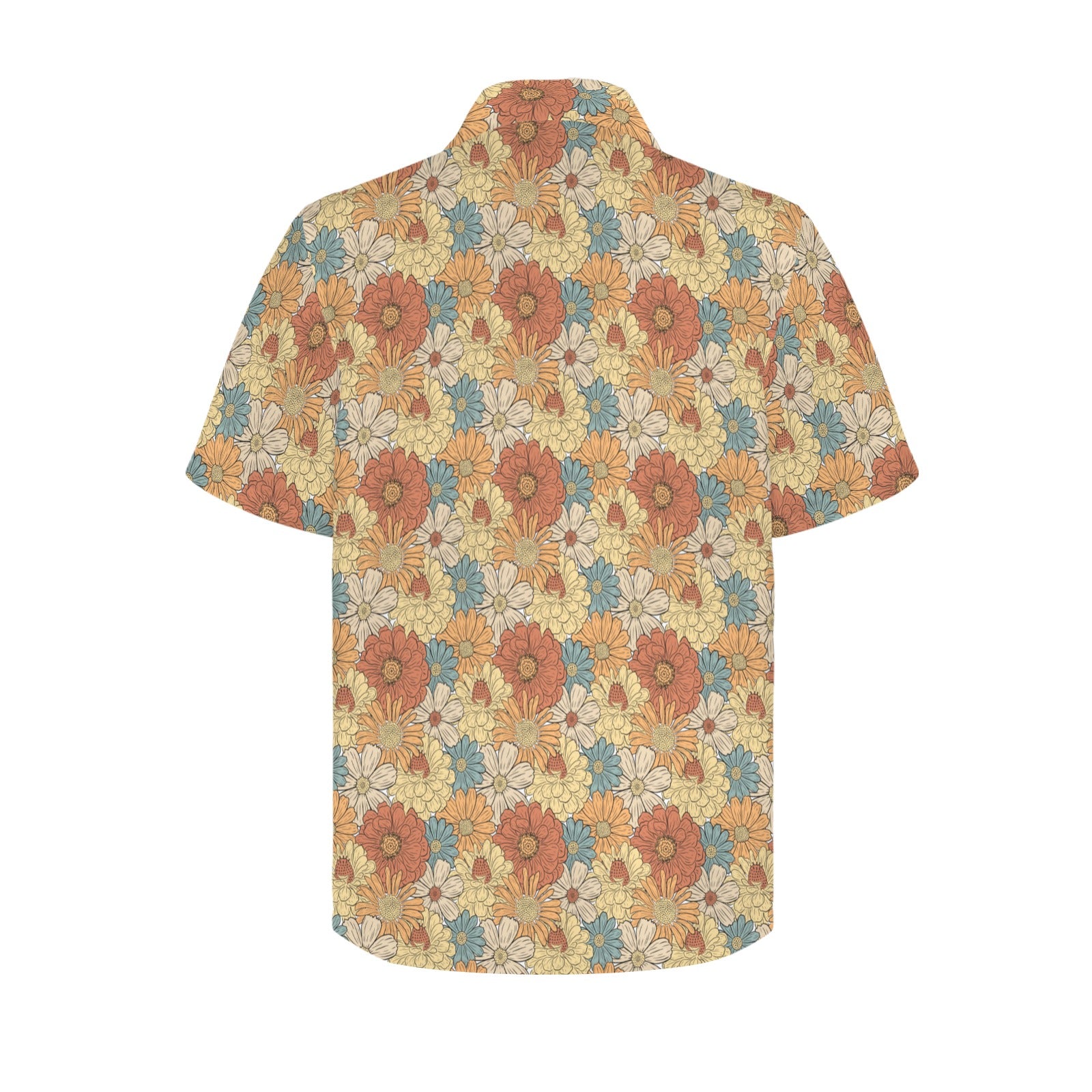 Vintage Retro Floral Men's Short Sleeve Hawaiian Shirt Men's Hawaiian Shirt (New) Plants Printed Offshore Retro
