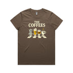 The Coffees, Crossing Road Women's AS Colour T-shirt Walnut Womens T-shirt Coffee Music Printed In Australia