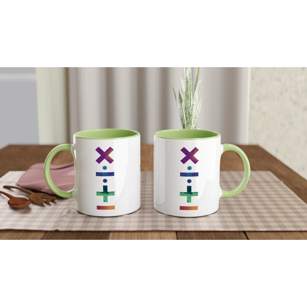 Personalise - Maths Symbols - White 11oz Ceramic Mug Personalised Mug customise Globally Fulfilled Maths personalise Science