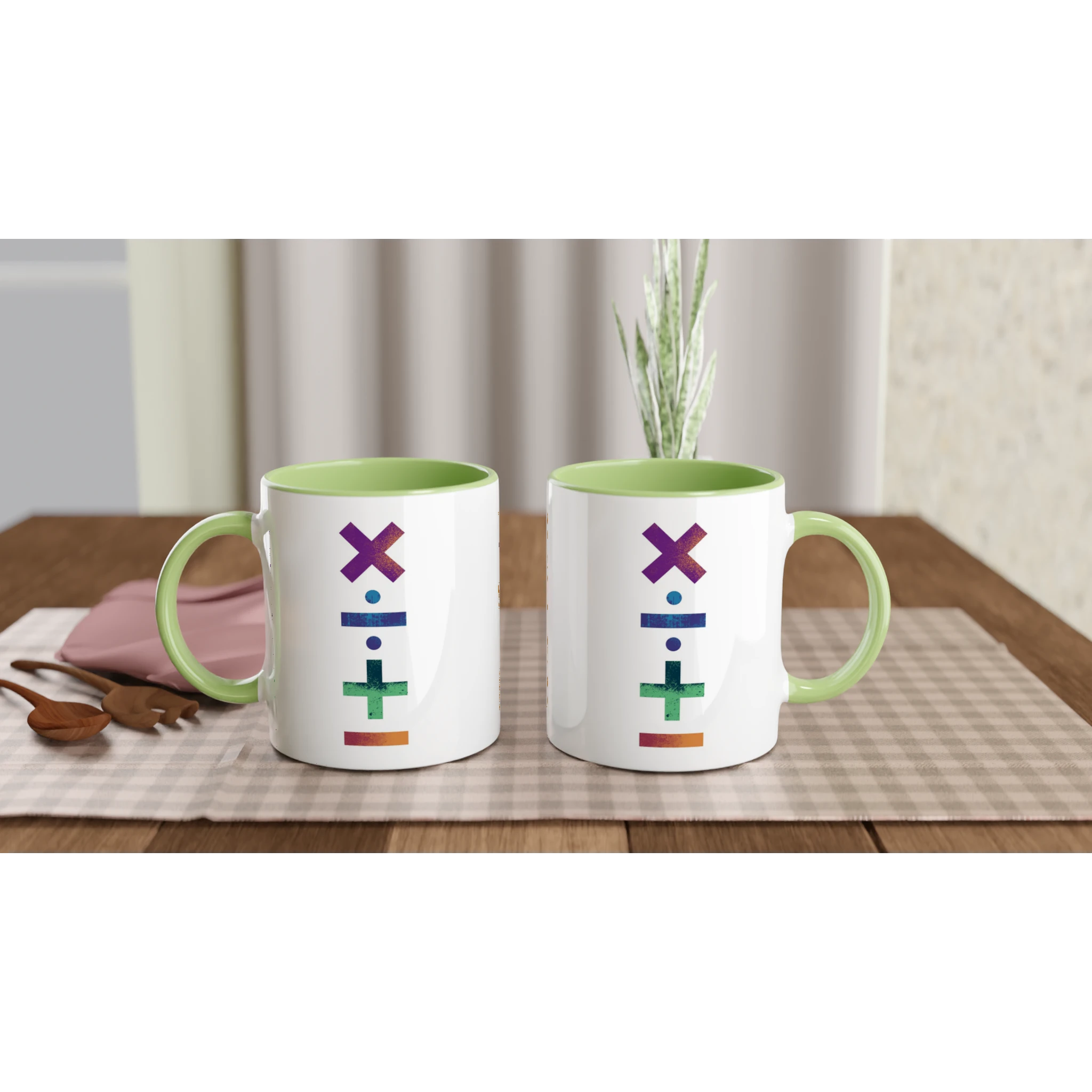Personalise - Maths Symbols - White 11oz Ceramic Mug Personalised Mug customise Globally Fulfilled Maths personalise Science
