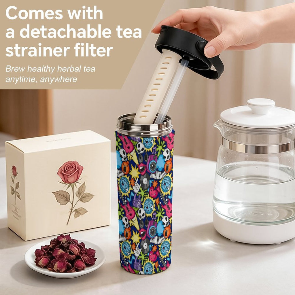 Sticker Music 20oz Tea Tumbler with Carry Handle