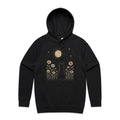 Whimsical Cat And Moon Men's AS Colour Hoodie Black Mens Hoodie animal Printed In Australia