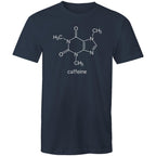 Caffeine Molecule - Mens T-Shirt Navy Mens T-shirt Coffee Printed In Australia Science