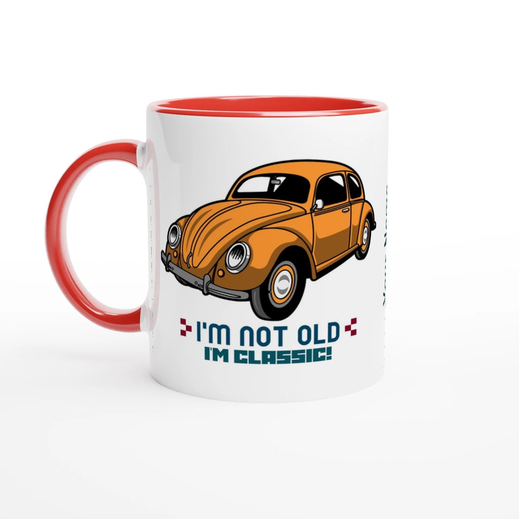 Personalise - I'm Not Old, I'm Classic - White 11oz Ceramic Mug Ceramic Red Personalised Mug customise Globally Fulfilled personalise Retro