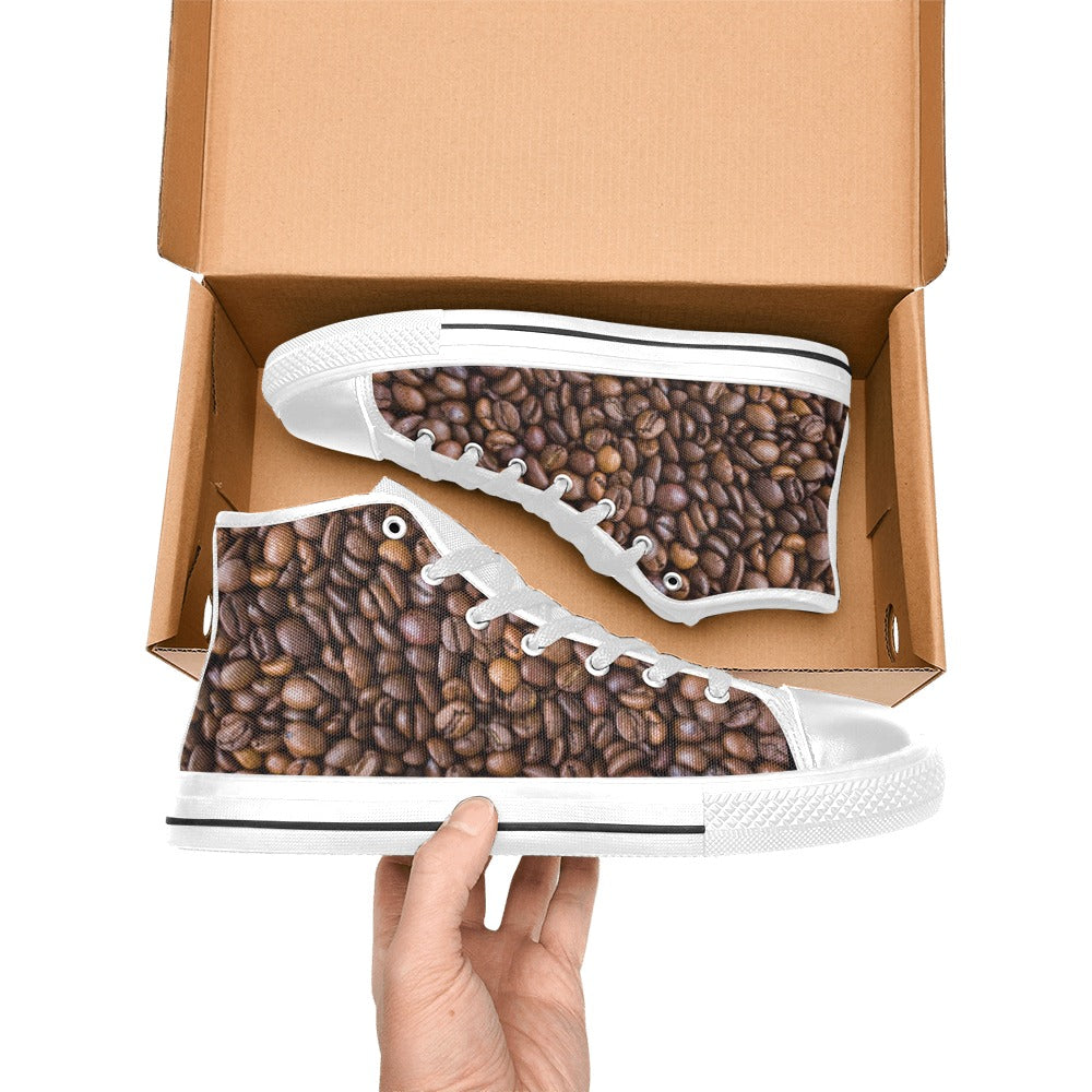 Coffee Beans - Men's High Top Canvas Shoes