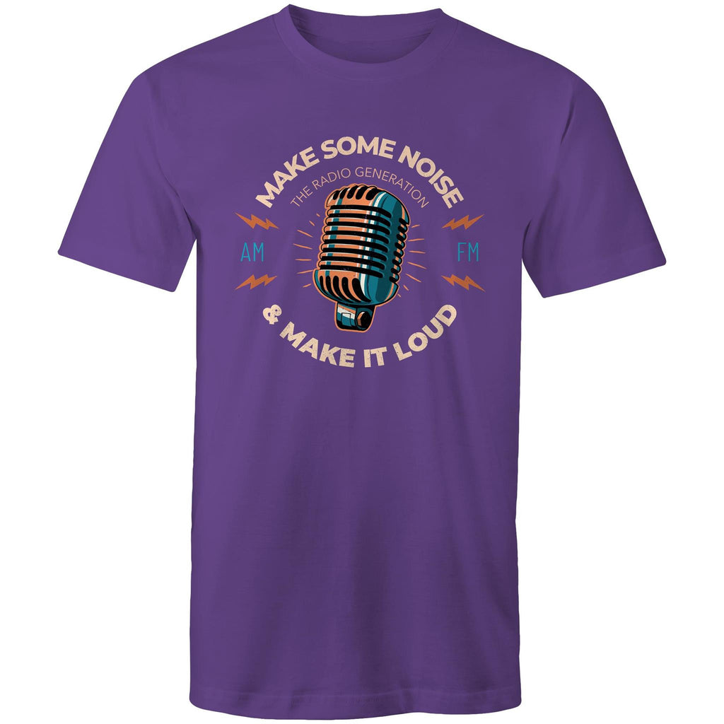 Make Some Noise, Microphone - Mens T-Shirt Purple Mens T-shirt Music Printed In Australia