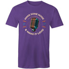 Make Some Noise, Microphone - Mens T-Shirt Purple Mens T-shirt Music Printed In Australia