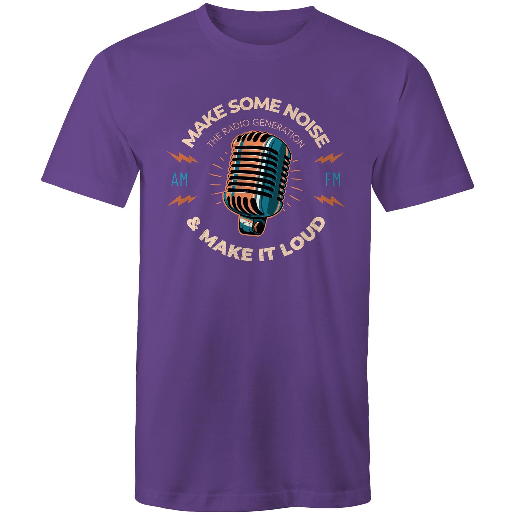 Make Some Noise, Microphone - Mens T-Shirt Purple Mens T-shirt Music Printed In Australia