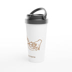 Personalised Barista White 15oz Stainless Steel Travel Mug Personalised Travel Mug Coffee Customise Globally Fulfilled Personalise